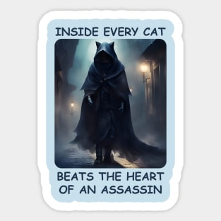 Cat Assassin (Dark Letters) Sticker